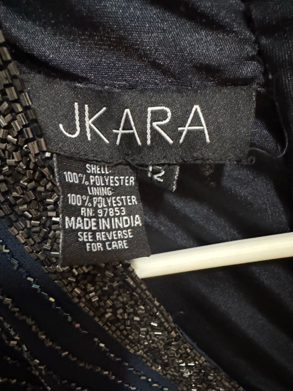 J Kara Navy Beaded Maxi Dress size 12 - Picture 4 of 7